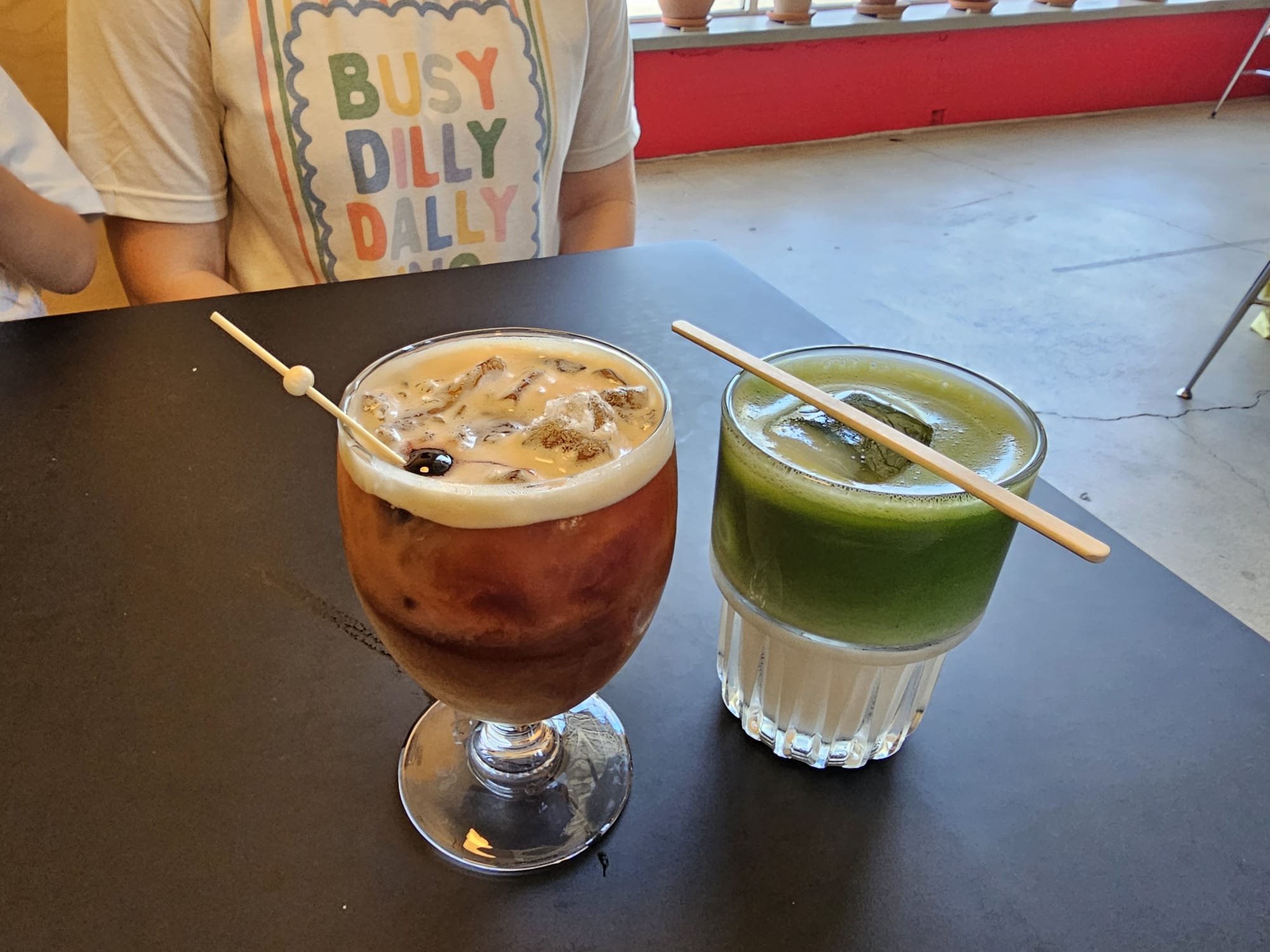 Matcha and cherry espresso